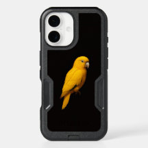 Black 4 Luxe iPhone 16 Case, Golden Parakeet