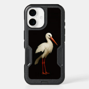 Black 4 Luxe iPhone 16 Case, Graceful Stork