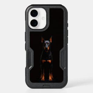 Black 4 Luxe iPhone 16 Case, Guardian Doberman Dog Case