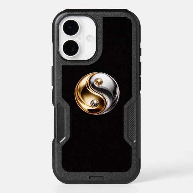 Black 4 Luxe iPhone 16 Case, Harmony Yin Yang (Back)
