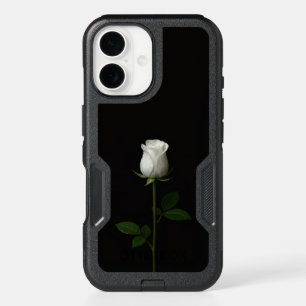Black 4 Luxe iPhone 16 Case, Pure White Rose