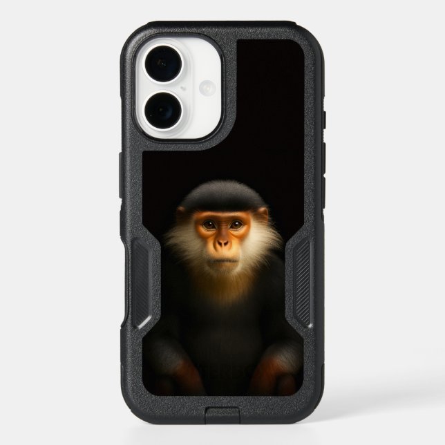Black 4 Luxe iPhone 16 Case, Red Douc Langur Case (Back)