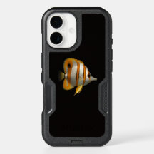 Black 4 Luxe iPhone 16 Case, Reef Butterflyfish