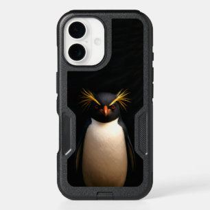 Black 4 Luxe iPhone 16 Case, Rockhopper Penguin