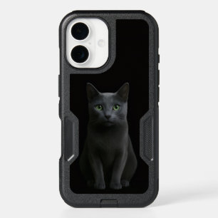 Black 4 Luxe iPhone 16 Case, Russian Blue Cat