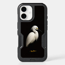 Black 4 Luxe iPhone 16 Case, Snowy Egret Case