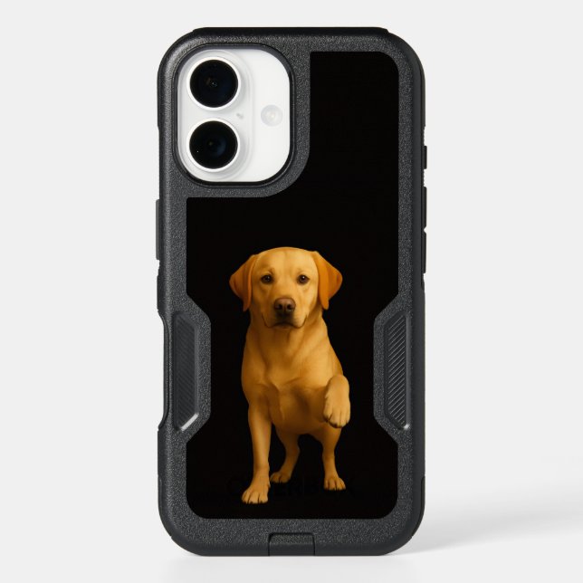 Black 4 Luxe iPhone 16 Case, Tender Labrador Case (Back)