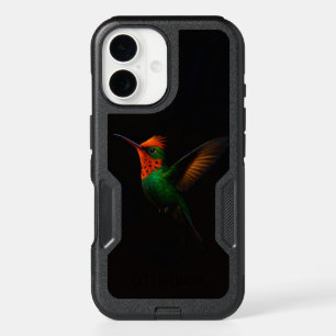 Black 4 Luxe iPhone 16 Case, Tufted Coquette Bird