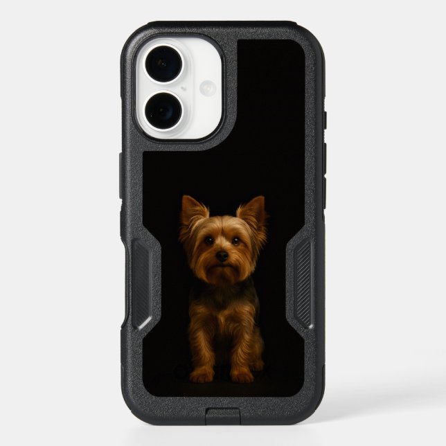 Black 4 Luxe iPhone 16 Case, Yorkshire Terrier Case (Back)