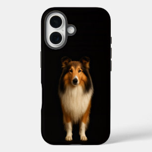 Black 4 Luxe iPhone 16 Mate, Loyal Collie Dog Case