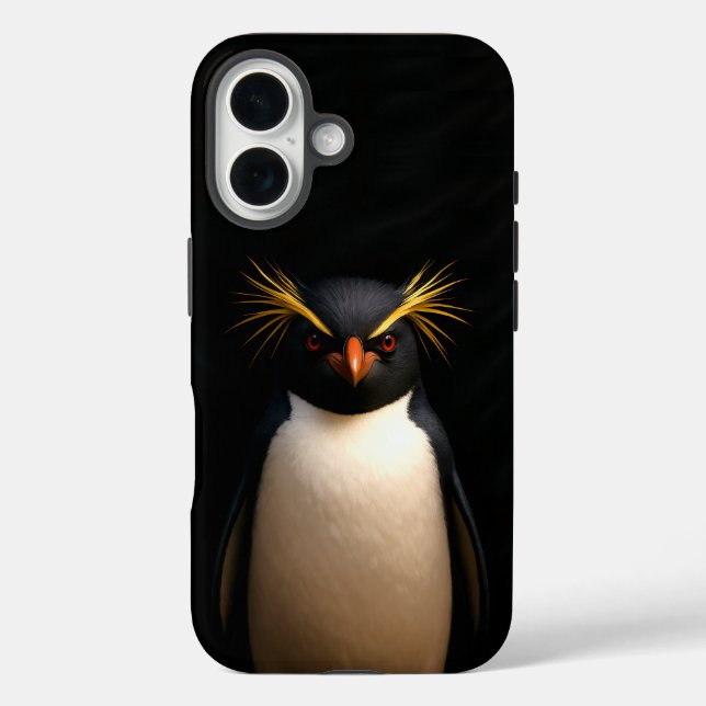 Black 4 Luxe iPhone 16 Mate, Rockhopper Penguin Case-Mate iPhone Case (Back)