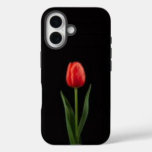 Black 4 Luxe iPhone 16 Mate, Ruby Red Tulip iPhone 16 Case