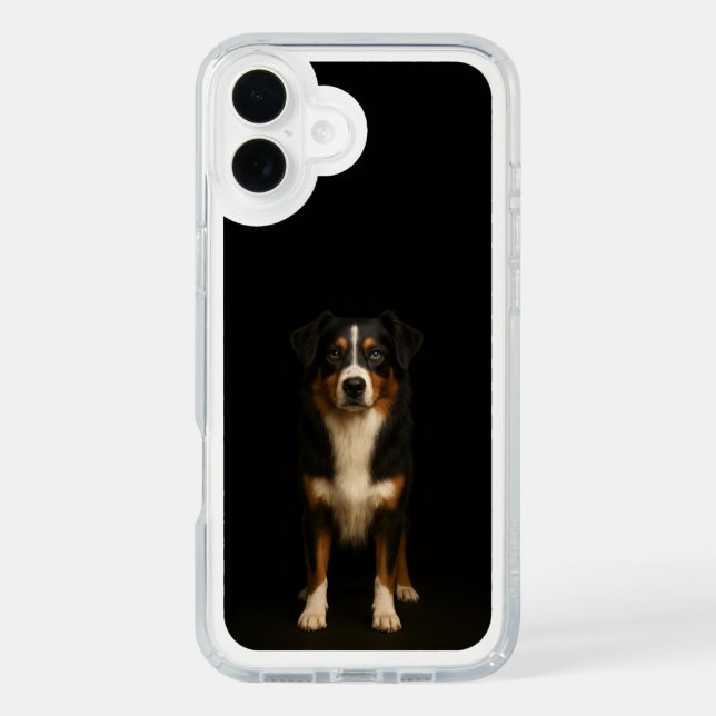 Black 4 Luxe iPhone 16 Plus, Aussie Shepherd Dog Speck iPhone Case (Front)