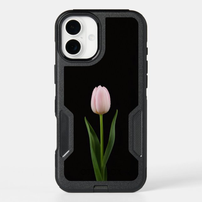 Black 4 Luxe iPhone 16 Plus, Blush Pink Tulip (Back)
