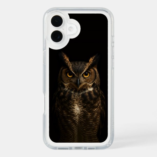 Black 4 Luxe  iPhone 16 Plus case, Golden Eye Owl Speck iPhone Case (Front)
