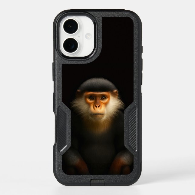 Black 4 Luxe iPhone 16 Plus Case, Red Douc Langur (Back)