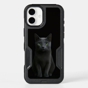 Black 4 Luxe iPhone 16 Plus Case, Russian Blue Cat Case