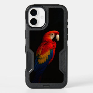 Black 4 Luxe iPhone 16 Plus Case, Scarlet Parrot Case