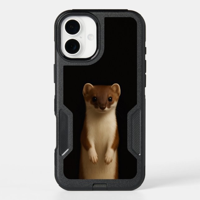 Black 4 Luxe iPhone 16 Plus, Elegant Weasel Plus Case (Back)