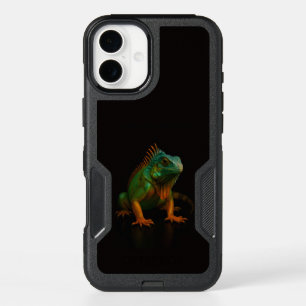 Black 4 Luxe iPhone 16 Plus, Green Iguana Plus Case