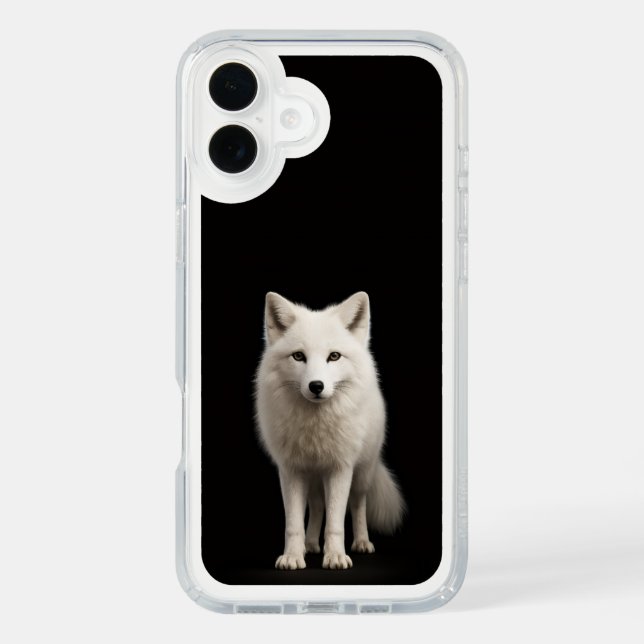 Black 4 Luxe iPhone 16 Plus, Ivory Arctic Fox Speck iPhone Case (Front)