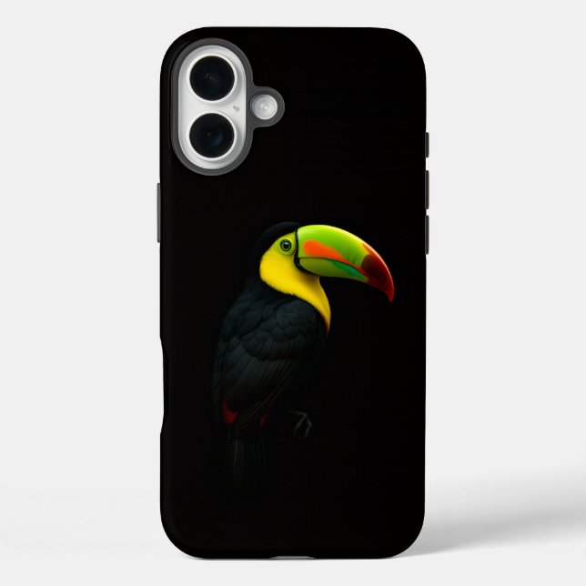Black 4 Luxe iPhone 16 Plus, Keel Billed Tucan Case-Mate iPhone Case (Back)