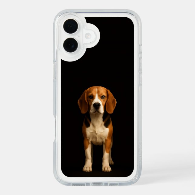 Black 4 Luxe iPhone 16 Plus, Kind Beagle Speck iPhone Case (Front)