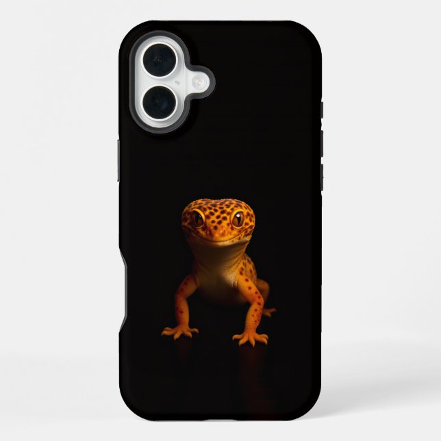 Black 4 Luxe iPhone 16 Plus, Leopard Gecko Case (Back)