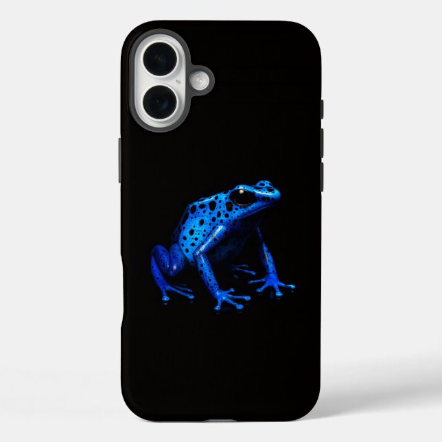 Black 4 Luxe iPhone 16 Plus Mate, Blue Frog Case-Mate iPhone Case (Back)