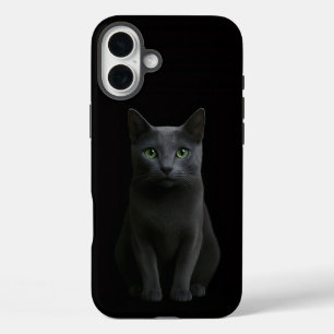 Black 4 Luxe iPhone 16 Plus, Russian Blue Cat iPhone 16 Plus Case