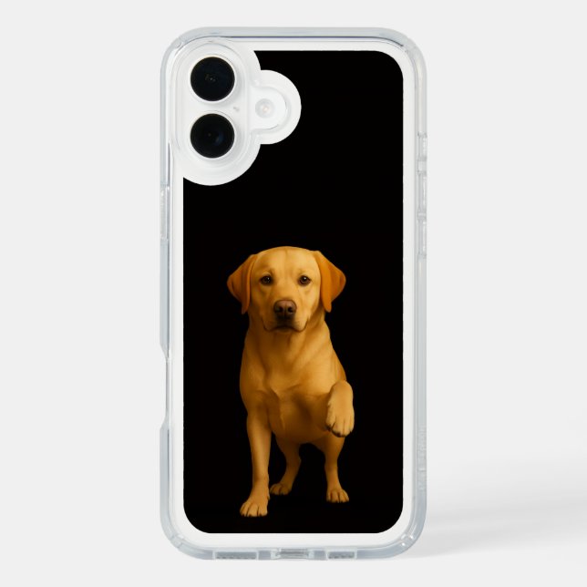 Black 4 Luxe iPhone 16 Plus, Tender Labrador Speck iPhone Case (Front)