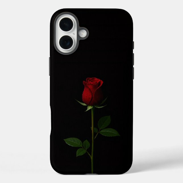 Black 4 Luxe iPhone 16 Plus, Velvet Red Rose Case-Mate iPhone Case (Back)