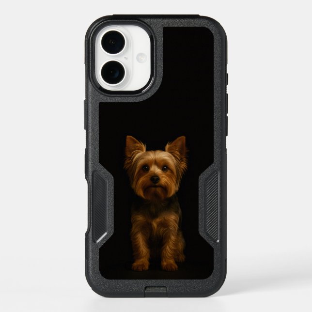 Black 4 Luxe iPhone 16 Plus, Yorkshire Terrier (Back)