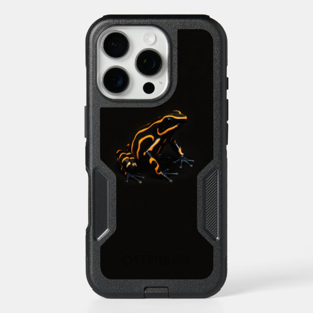 Black 4 Luxe iPhone 16 Pro, Black Orange Frog (Back)