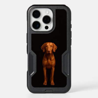Black 4 Luxe iPhone 16 Pro Case, Agile Vizsla Dog