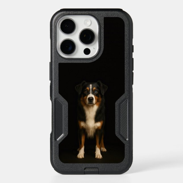 Black 4 Luxe iPhone 16 Pro Case Aussie Shepherd (Back)