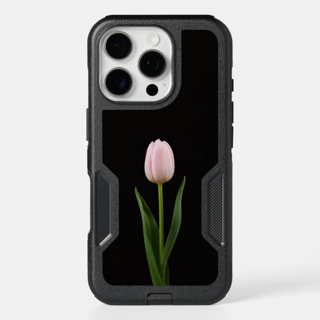 Black 4 Luxe iPhone 16 Pro Case Blush Pink Tulip  (Back)