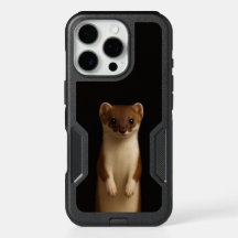 Black 4 Luxe iPhone 16 Pro Case, Elegant Weasel