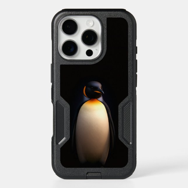 Black 4 Luxe iPhone 16 Pro Case, Emperor Penguin (Back)