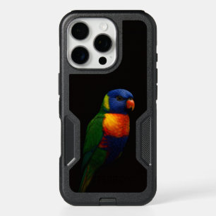 Black 4 Luxe iPhone 16 Pro Case, Lorikeet Parrot