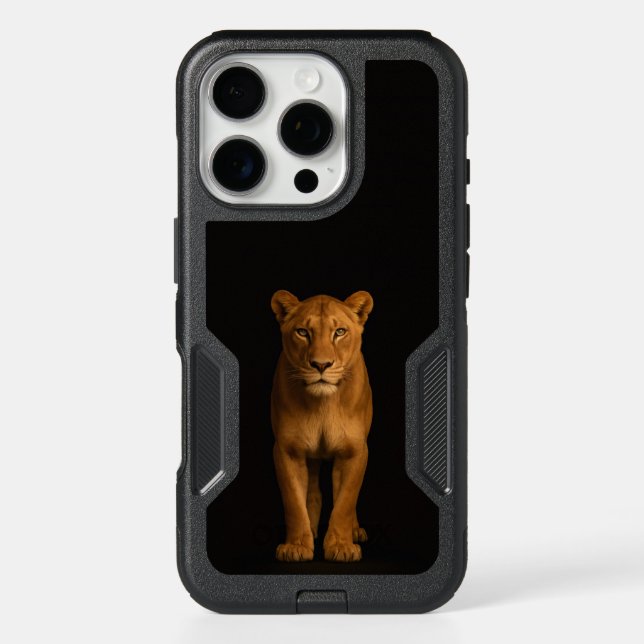 Black 4 Luxe iPhone 16 Pro Case, Noble Lioness Case (Back)