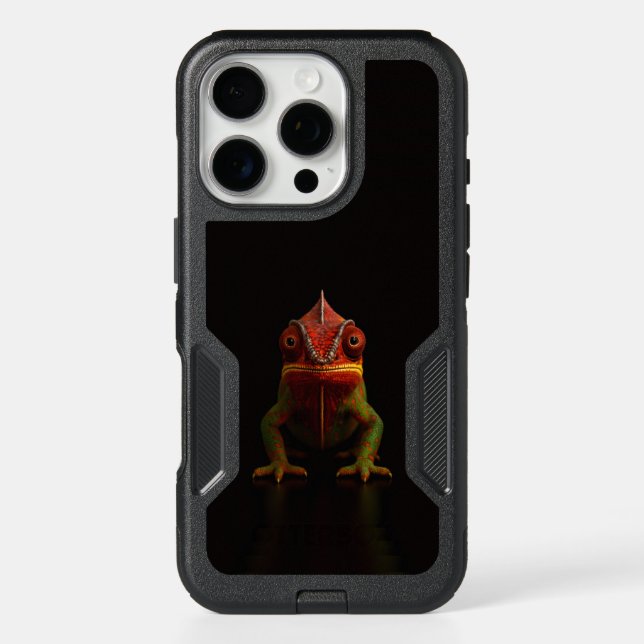 Black 4 Luxe iPhone 16 Pro Case, Panther Chameleon (Back)