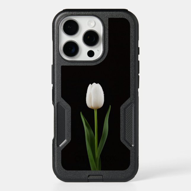 Black 4 Luxe iPhone 16 Pro Case Pearl White Tulip  (Back)