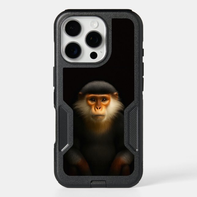 Black 4 Luxe iPhone 16 Pro Case, Red Douc Langur (Back)