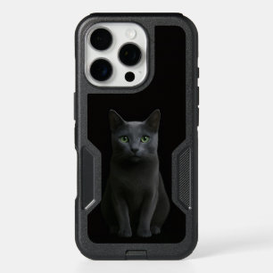 Black 4 Luxe iPhone 16 Pro Case, Russian Blue Cat Case