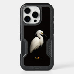 Black 4 Luxe iPhone 16 Pro Case, Snowy Egret Case