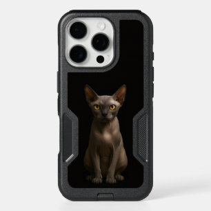 Black 4 Luxe iPhone 16 Pro Case, Sphynx Cat Case