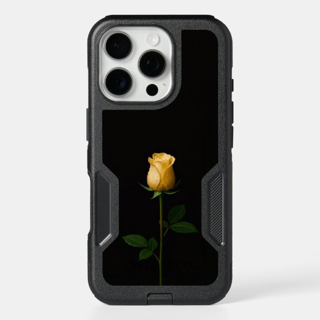 Black 4 Luxe iPhone 16 Pro Case Sunlit Yellow Rose (Back)