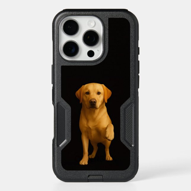 Black 4 Luxe iPhone 16 Pro Case, Tender Labrador Case (Back)