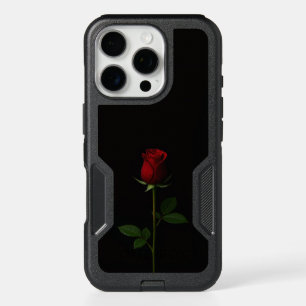 Black 4 Luxe iPhone 16 Pro Case, Velvet Red Rose Case